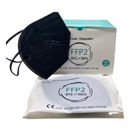Μάσκες FFP2 Υψηλής Προστασίας Μαύρες EN149:2001+A1:2009 CE 2163 (Δώρο 1 κουτί ιατρικές μάσκες MediGold)