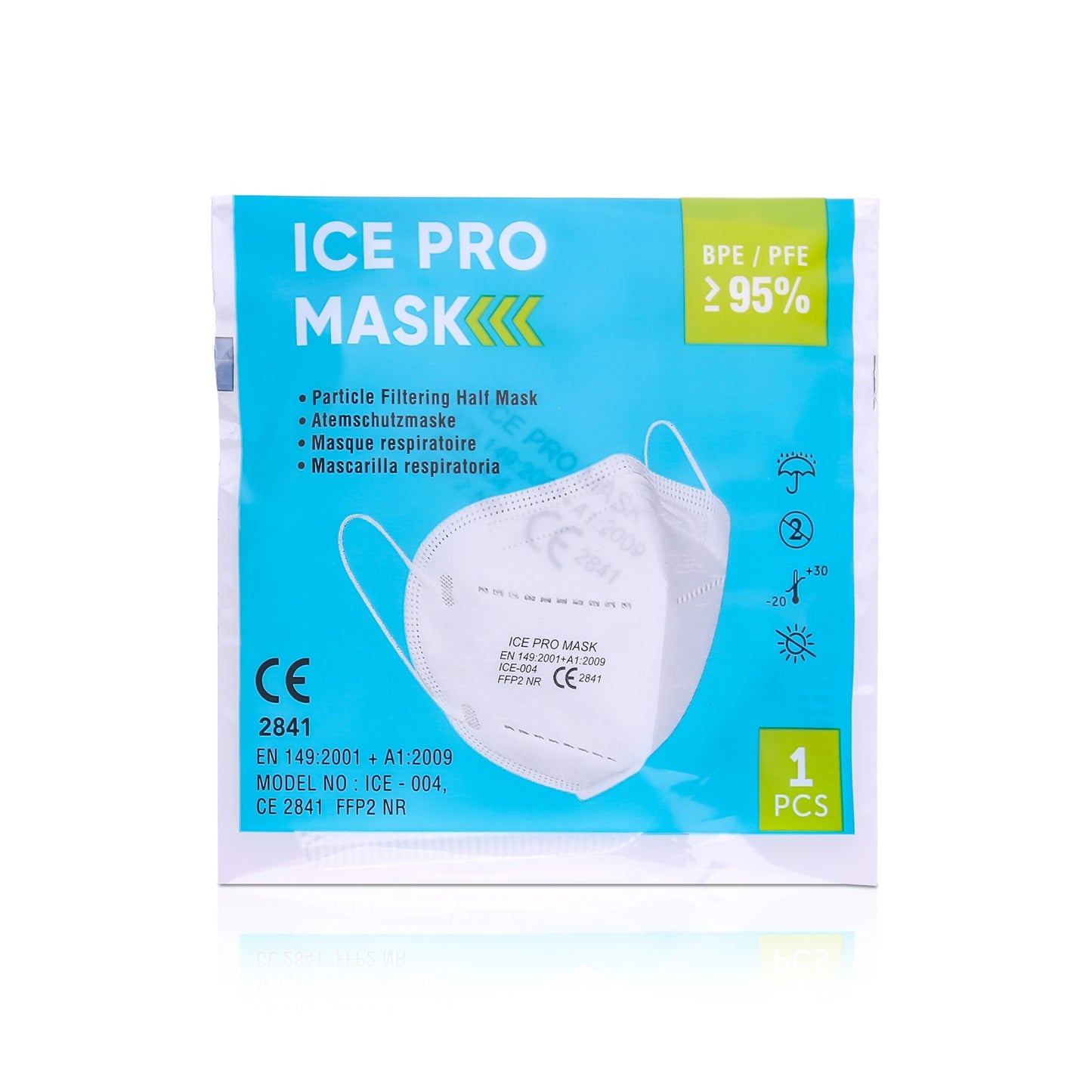 Μάσκες FFP2 Υψηλής Προστασίας Άσπρες EN149:2001+A1:2009 CE 2163 (Δώρο 1 κουτί ιατρικές μάσκες MediGold)